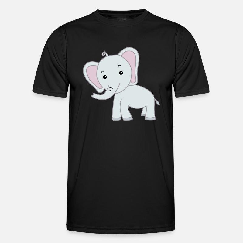 Elefant niedlich - Männer Funktions-T-Shirt - Schwarz