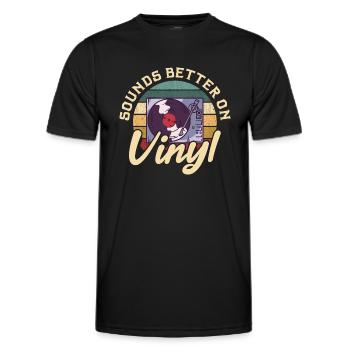 sounds better on vinyl Design for a vinyl sound - Männer Funktions-T-Shirt - Schwarz - Vorne - AI Model Male 178 dark (178cm)