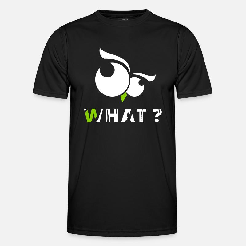 GOWILD Eule What? - Männer Funktions-T-Shirt - Schwarz