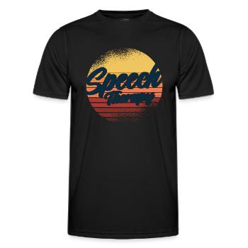 Speech therapist SLP support speech therapy pathol - Men's Functional T-Shirt - black - Front - AI Model Male 178 dark (178cm)
