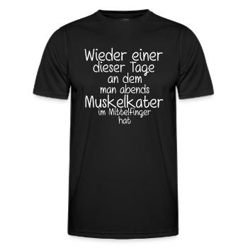 Wieder einer dieser Tage abends Muskelkater im Mit - Männer Funktions-T-Shirt - Schwarz - Vorne - AI Model Male 178 dark (178cm)