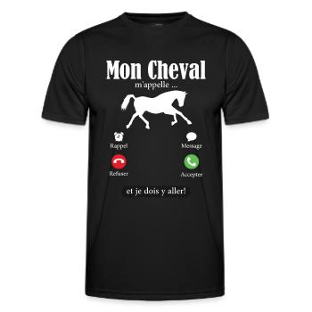 Humour Cheval Cadeau Anniversaire Equitatio - T-shirt sport Homme - noir - Devant - AI Model Male 178 dark (178cm)