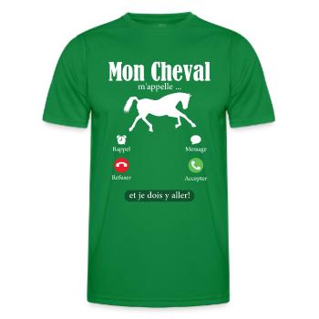 Humour Cheval Cadeau Anniversaire Equitatio - T-shirt sport Homme - vert - Devant - AI Model Male 178 dark (178cm)