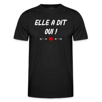 Elle a dit oui - T-shirt sport Homme - noir - Devant - AI Model Male 178 dark (178cm)