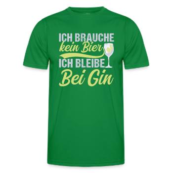Gin Longdrink Ich brauche kein Bier - Männer Funktions-T-Shirt - Kelly Green - Vorne - AI Model Male 178 dark (178cm)