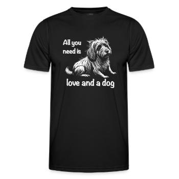 All you need is love and a dog - Men's Functional T-Shirt - black - Front - AI Model Male 178 dark (178cm)