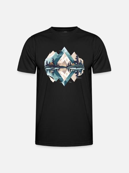 Minimalistic Mountains - Men's Functional T-Shirt - black