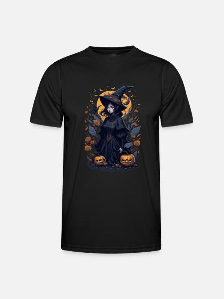 Bewitching Night: Halloween Black Witch - Men's Functional T-Shirt - black