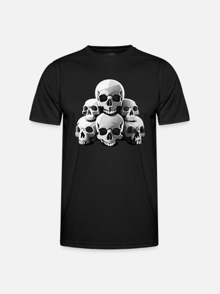 Totenköpfe - Männer Funktions-T-Shirt - Schwarz