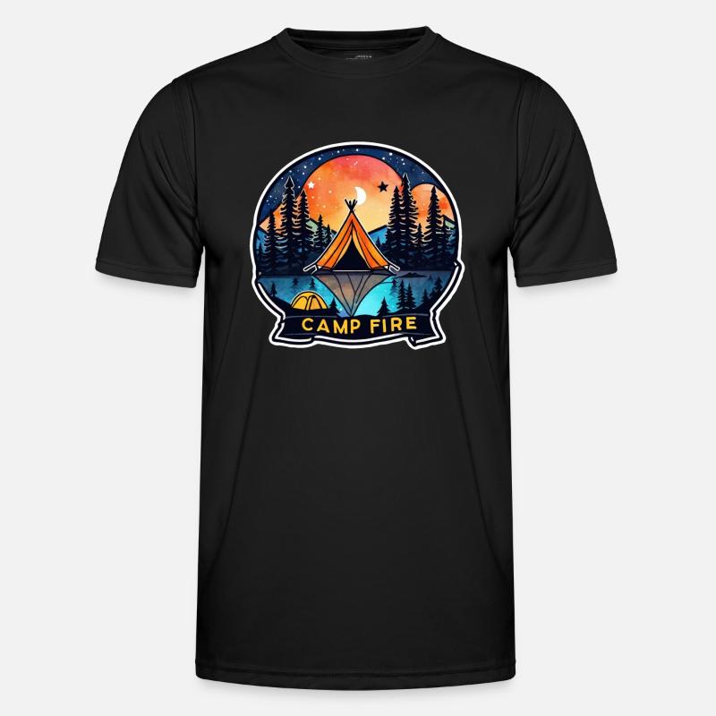 Camping & Campfire - Men's Functional T-Shirt - black