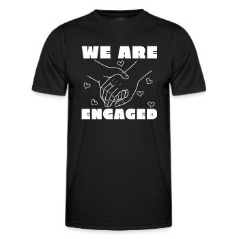 Wedding Proposal Couple Gift Engagement - Men's Functional T-Shirt - black - Front - AI Model Male 178 dark (178cm)