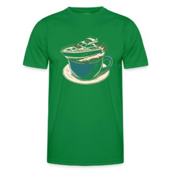 Café et bateau - T-shirt sport Homme - vert - Devant - AI Model Male 178 dark (178cm)