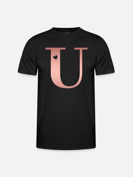 letter U rose gold - Men's Functional T-Shirt - black