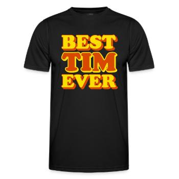 Funny gift with first name Tim - Men's Functional T-Shirt - black - Front - AI Model Male 178 dark (178cm)