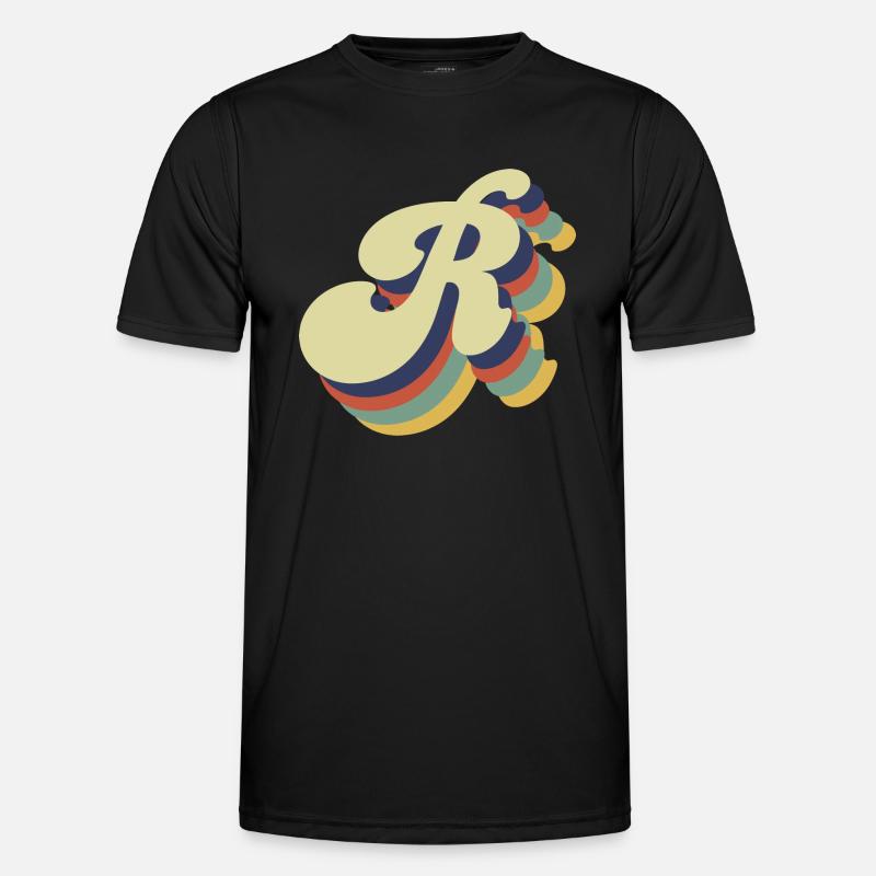 Retro Letter R - Men's Functional T-Shirt - black