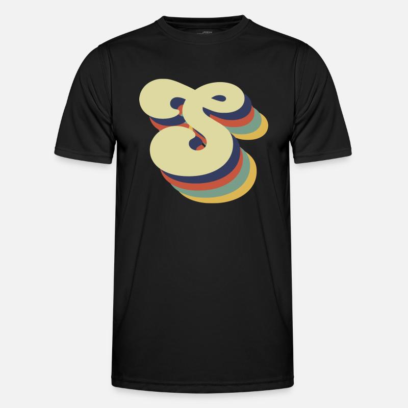 Retro S Letters - Men's Functional T-Shirt - black
