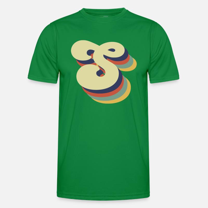 Retro S Buchstaben Männer Funktions-T-Shirt