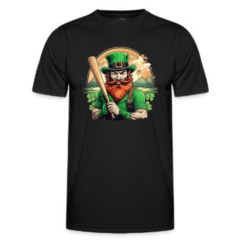 St. Patrick’s Day Shamrock Baseball - T-shirt sport Homme - noir - Devant - AI Model Male 178 dark (178cm)