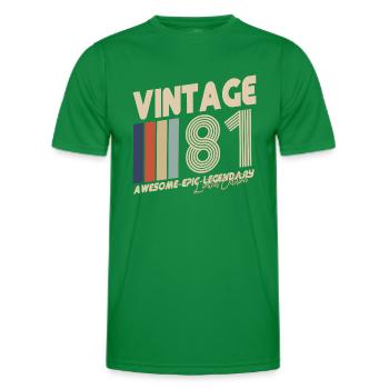 1981 - Men's Functional T-Shirt - kelly green - Front - AI Model Male 178 dark (178cm)