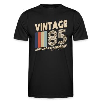 1985 - Männer Funktions-T-Shirt - Schwarz - Vorne - AI Model Male 178 dark (178cm)