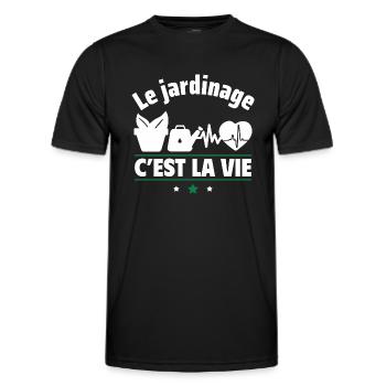 le jardinage c est la vie,jardinier,jardinière - T-shirt sport Homme - noir - Devant - AI Model Male 178 dark (178cm)