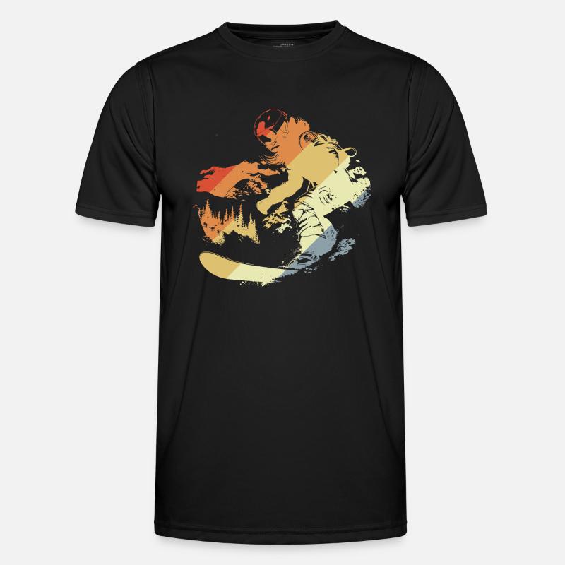 Retro Snowboarder - Men's Functional T-Shirt - black