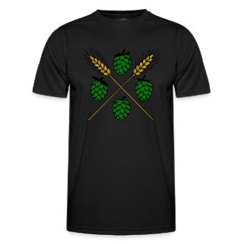 Hopfen und Gerste - Bier - Männer Funktions-T-Shirt - Schwarz - Vorne - AI Model Male 178 dark (178cm)