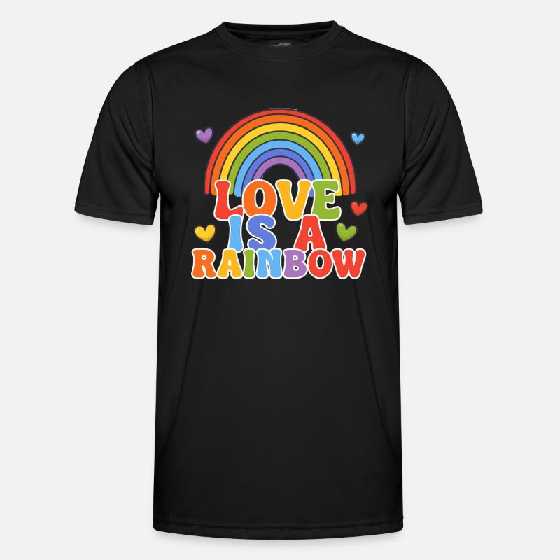 Liebe ist ein Regenbogen - Männer Funktions-T-Shirt - Schwarz