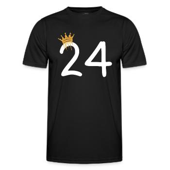 24 - Männer Funktions-T-Shirt - Schwarz - Vorne - AI Model Male 178 dark (178cm)