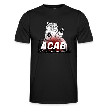 Tous les chats sont des bâtards - ACAB - T-shirt sport Homme - noir - Devant - AI Model Male 178 dark (178cm)