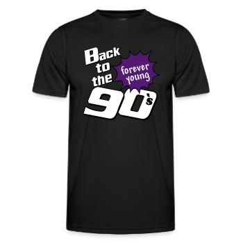 90er Party , Mottoparty , forever Young (25) - Männer Funktions-T-Shirt - Schwarz - Vorne - AI Model Male 178 dark (178cm)