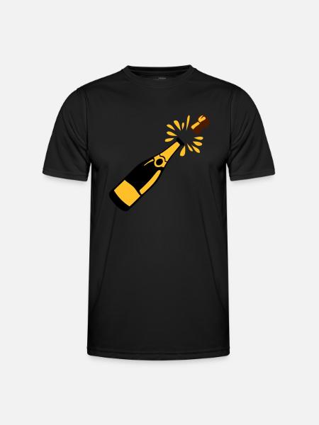 Flaschen-Alkohol-Verschluss springt - Männer Funktions-T-Shirt - Schwarz