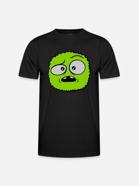 Hairy monster skeptical face - Men's Functional T-Shirt - black