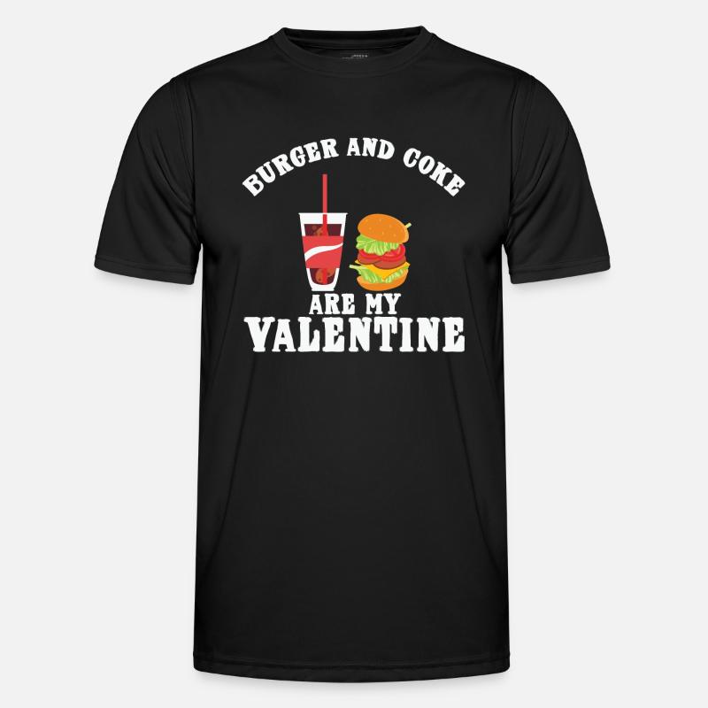 Burger is my Valentine - Men's Functional T-Shirt - black