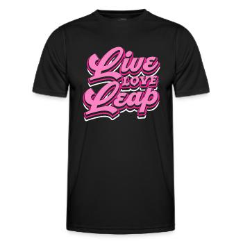 live love leap Design for a dancer - Men's Functional T-Shirt - black - Front - AI Model Male 178 dark (178cm)