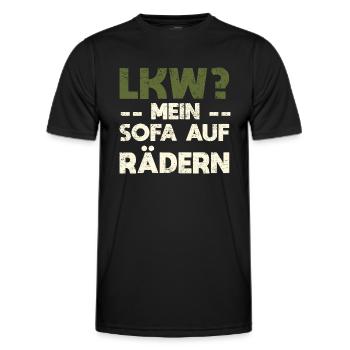 LKW? Mein Sofa Auf Rädern! - Männer Funktions-T-Shirt - Schwarz - Vorne - AI Model Male 178 dark (178cm)