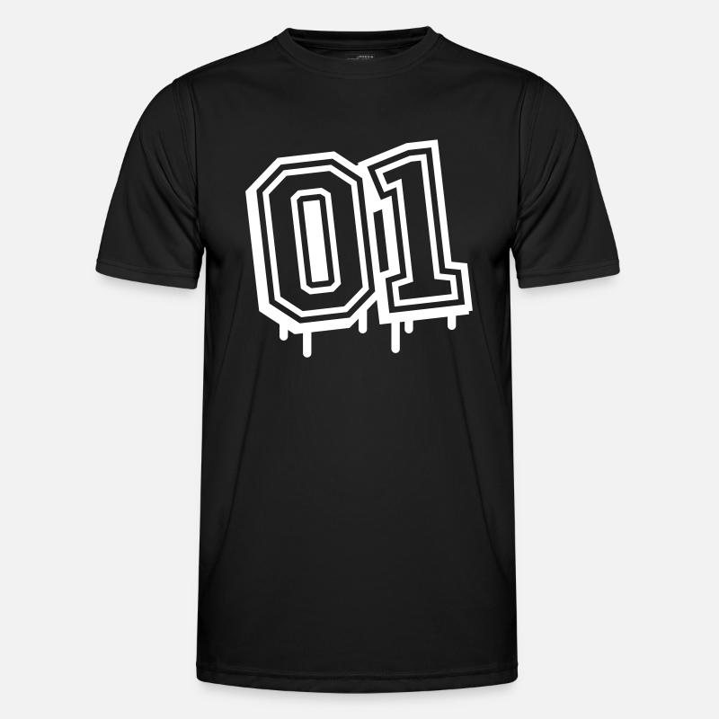01 eins nummer - Männer Funktions-T-Shirt - Schwarz