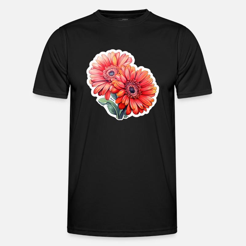 Gerbera Daisies 2 Flowers - Men's Functional T-Shirt - black