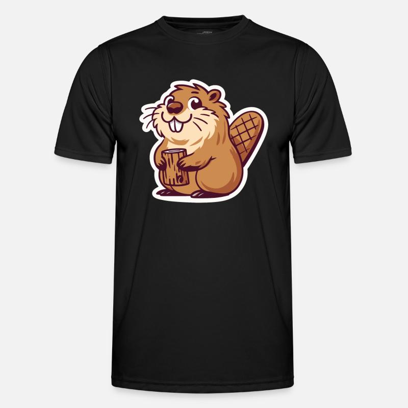 Biber Meme - Männer Funktions-T-Shirt - Schwarz