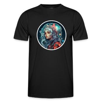 Sci Fi Fantasy Mädchen - Männer Funktions-T-Shirt - Schwarz - Vorne - AI Model Male 178 dark (178cm)