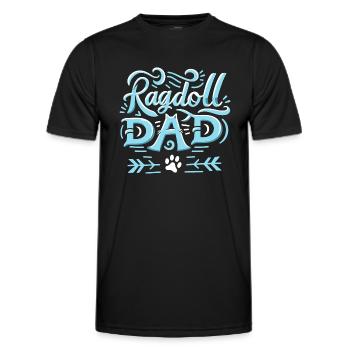 Ragdoll Papa Ragdolls Besitzer Katzenliebhaber - Männer Funktions-T-Shirt - Schwarz - Vorne - AI Model Male 178 dark (178cm)
