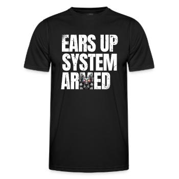 Ohren hoch System Bewaffnet Deutscher Schäferhund Liebhaber GSD Hund - Männer Funktions-T-Shirt - Schwarz - Vorne - AI Model Male 178 dark (178cm)