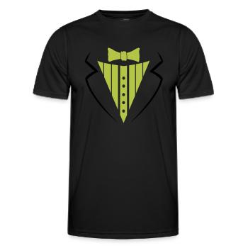 Costume Texedo - T-shirt sport Homme - noir - Devant - AI Model Male 178 dark (178cm)