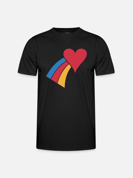 Rainbow Heart - Men's Functional T-Shirt - black