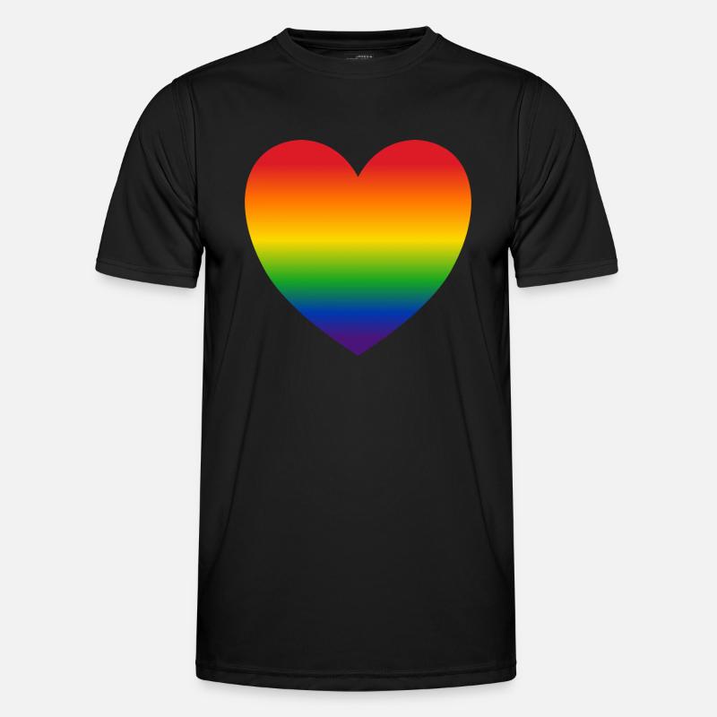 Herz Regenbogenfarben Geschenk - Männer Funktions-T-Shirt - Schwarz