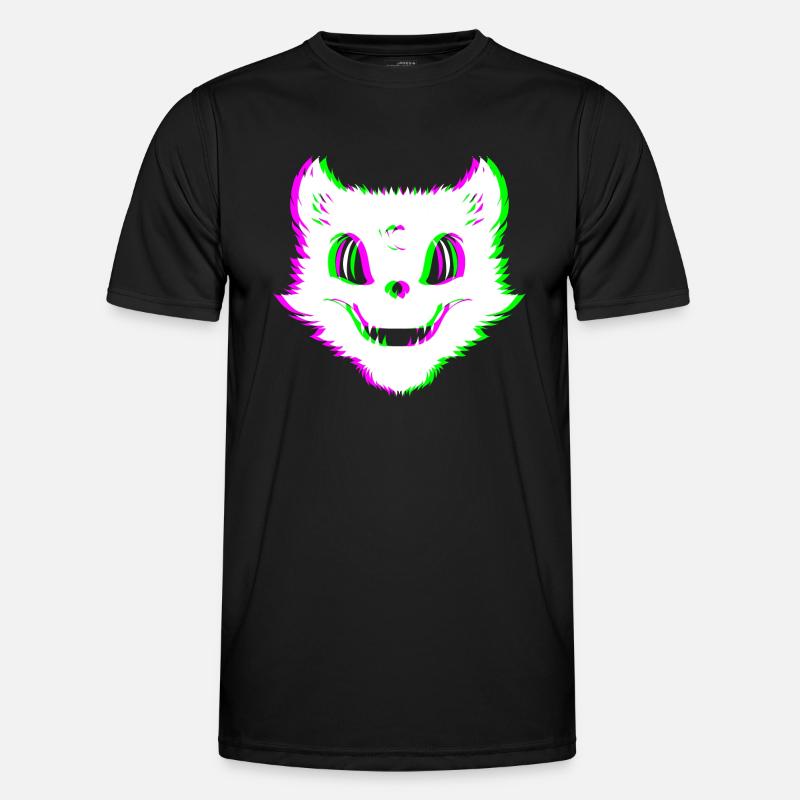 Evil Cat Techno Rave Halloween Trip Men's Functional T-Shirt