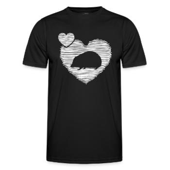Hedgehog "heart for hedgehogs" Hedgehog rescuer - Men's Functional T-Shirt - black - Front - AI Model Male 178 dark (178cm)