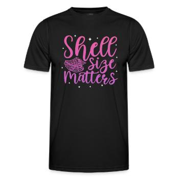 Shell size matters - Men's Functional T-Shirt - black - Front - AI Model Male 178 dark (178cm)