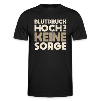 Blutdruck Hoch? Keine Sorge - Männer Funktions-T-Shirt - Schwarz - Vorne - AI Model Male 178 dark (178cm)