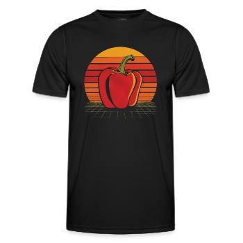 Paprika Geschenk - Männer Funktions-T-Shirt - Schwarz - Vorne - AI Model Male 178 dark (178cm)